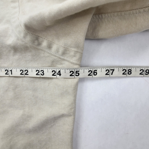 Ralph Lauren Polo Shirt Mens 16-34 Button Up Yarmouth Cream FLAW - Picture 5 of 9